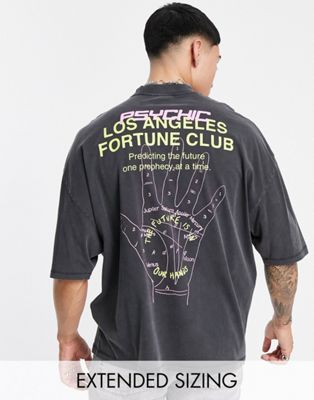 T-shirts et débardeurs T-shirt oversize avec imprimé mystique au dos - Noir délavé