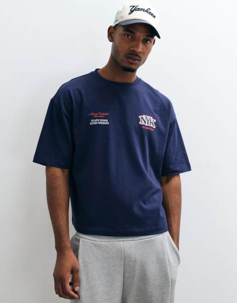 ASOS DESIGN t-shirt oversize avec imprimé NBA New York Knicks en bleu marine - view 1