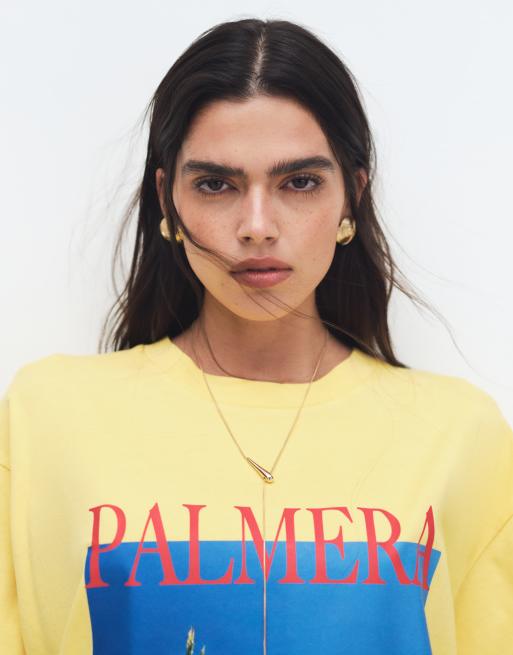 ASOS DESIGN - T-shirt oversize avec imprimé Palmera - Jaune, 2 de 8