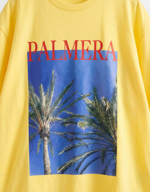 ASOS DESIGN - T-shirt oversize avec imprimé Palmera - Jaune, 8 de 8