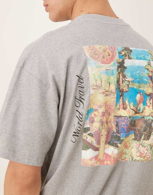 ASOS DESIGN - T-shirt oversize avec imprimé paysage - Gris chiné, 4 de 4