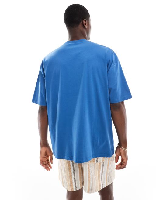 ASOS DESIGN - T-shirt oversize avec imprimé paysage Los Angeles à l'avant - Bleu, 4 de 4