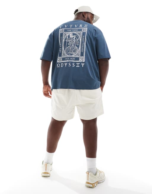 ASOS DESIGN - T-shirt oversize avec imprimé Renaissance au dos - Bleu marine, 3 de 4