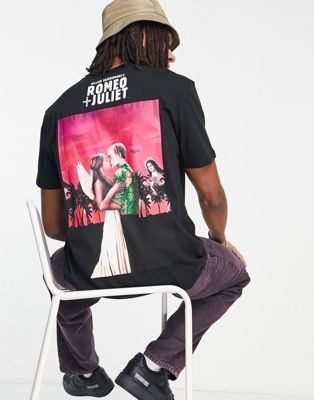 T-shirts et débardeurs T-shirt oversize avec imprimé Romeo & Juliet au dos - Noir délavé