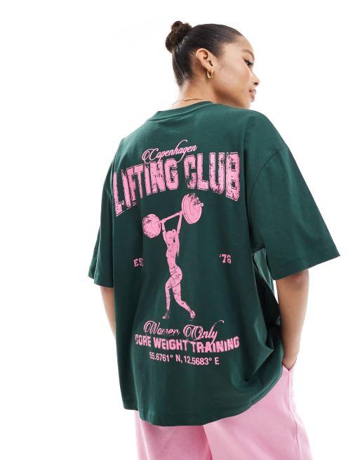 ASOS DESIGN - T-shirt oversize avec imprimé style sport au dos - Vert