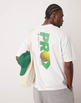ASOS DESIGN - T-shirt oversize avec imprimé style sport - Blanc