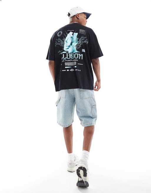 ASOS DESIGN - T-shirt oversize avec imprimé style streetwear au dos - Noir, 4 de 4