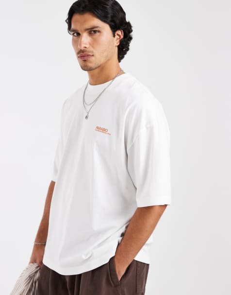 ASOS DESIGN - T-shirt oversize avec imprimé sur la poitrine - Blanc - view 1