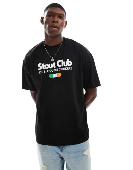 ASOS DESIGN - T-shirt oversize avec imprimé sur le devant - Noir
