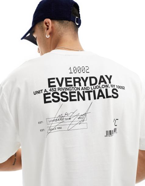 ASOS DESIGN - T-shirt oversize avec imprimé texte au dos - Blanc - view 1
