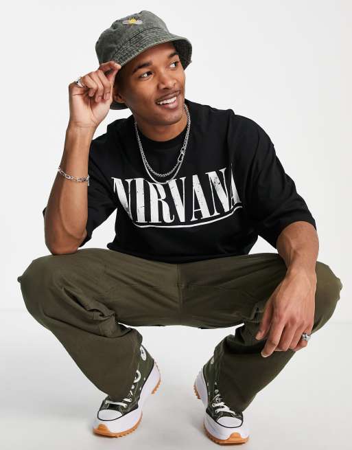 ASOS DESIGN - T-shirt oversize avec imprimés Nirvana devant et au dos - Noir, 4 de 4