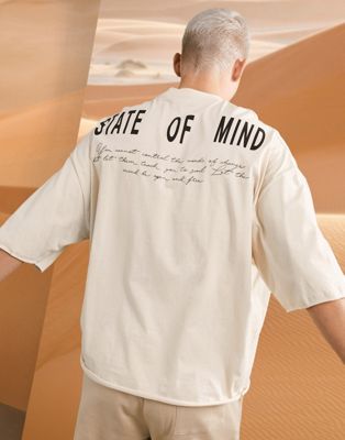 T-shirts et débardeurs T-shirt oversize avec inscription au dos - Beige