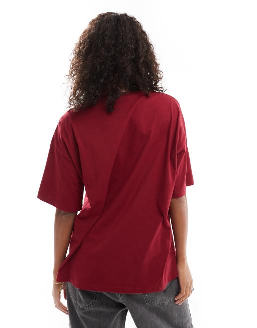 ASOS DESIGN - T-shirt oversize avec inscription Wyoming à imprimé vache - Lie-de-vin, 2 de 4