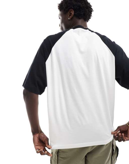 ASOS DESIGN - T-shirt oversize avec manches raglan et imprimé Allemagne sur la poitrine - Blanc, 3 de 4