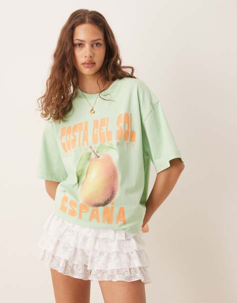 ASOS DESIGN - T-shirt oversize avec motif Costa Del Sol - Vert - view 1
