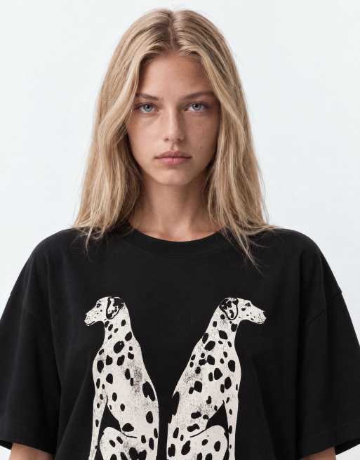 ASOS DESIGN T-shirt oversize avec motif dalmatien noir, 5 de 7