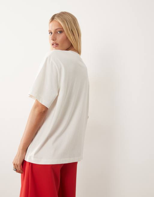 ASOS DESIGN t-shirt oversize avec motif glace d'été en crème, 4 de 4