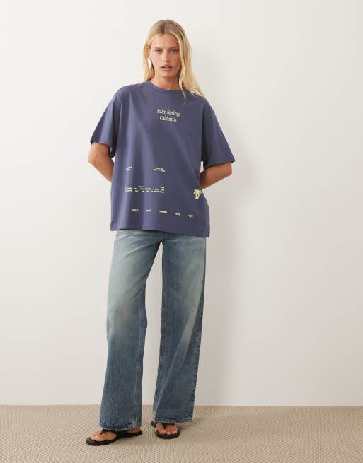ASOS DESIGN t-shirt oversize avec motif Rio or nowhere en bleu, 3 de 4