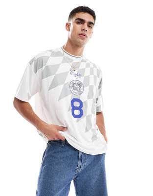 ASOS DESIGN - T-shirt oversize avec motifs sportifs-Gris