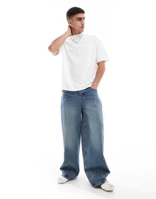 ASOS DESIGN - T-shirt oversize basique à col montant - Blanc, 3 de 4