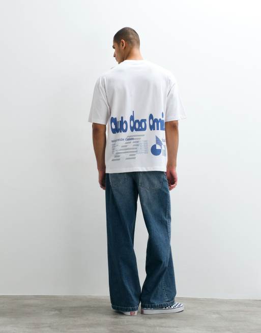ASOS DESIGN - T-shirt oversize bianca con grafica Club, 2 di 5