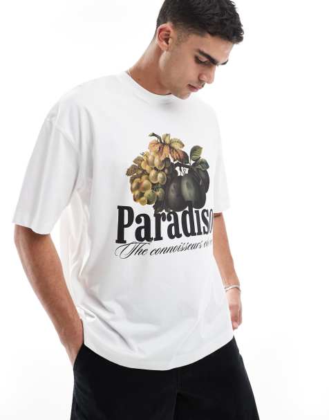 ASOS DESIGN - T-shirt oversize bianca con grafica con frutta - view 1