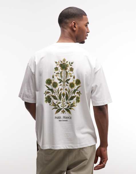 ASOS DESIGN - T-shirt oversize bianca con grafica di fiori - view 1