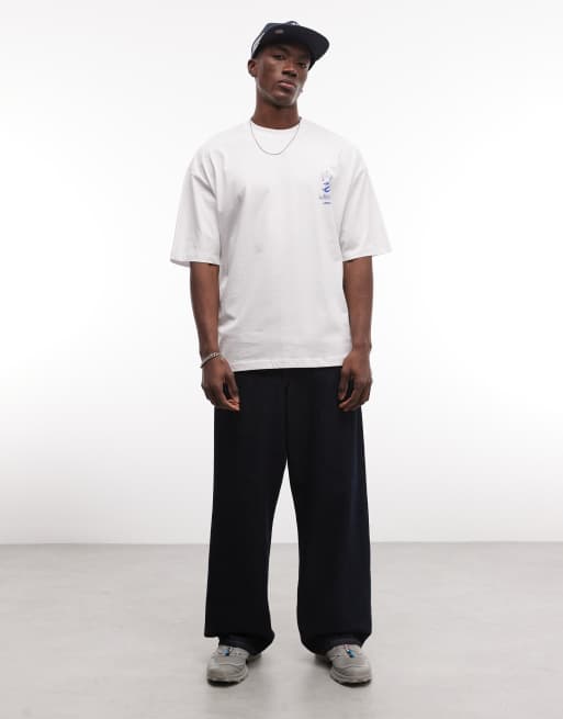 ASOS DESIGN - T-shirt oversize bianca con grafica di montagna, 2 di 5