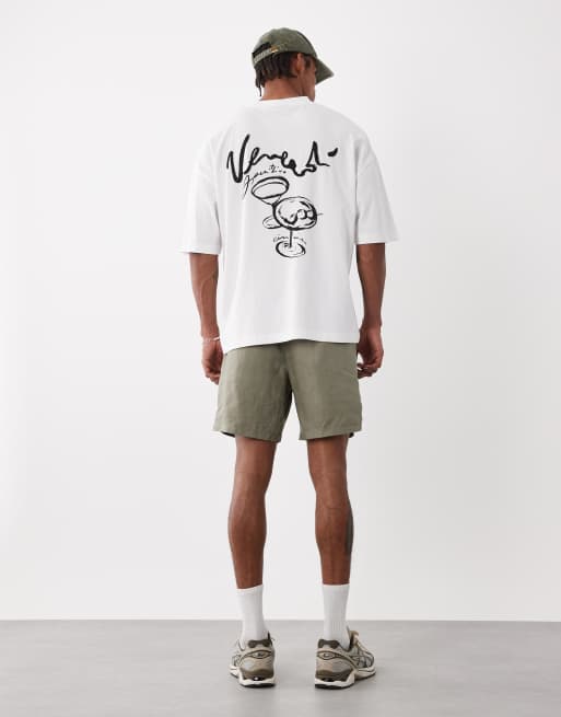 ASOS DESIGN - T-shirt oversize bianca con grafica Martini, 2 di 5