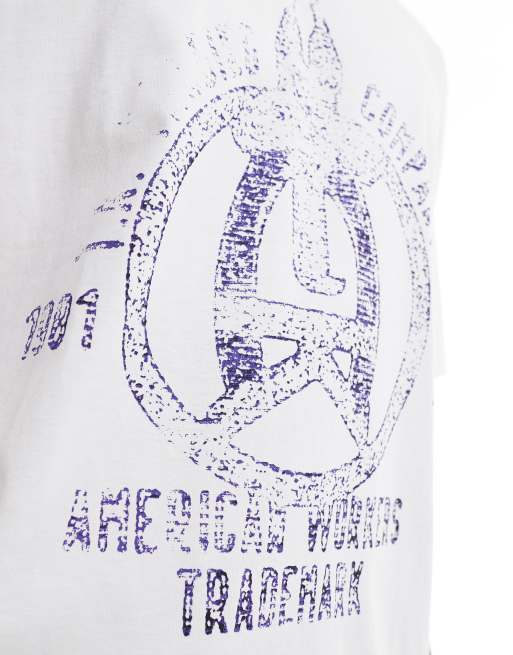 ASOS DESIGN - T-shirt oversize bianca con grafica stile college, 3 di 4