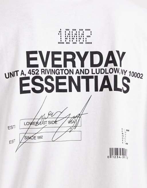 ASOS DESIGN - T-shirt oversize bianca con scritta stampata sul retro , 5 di 5