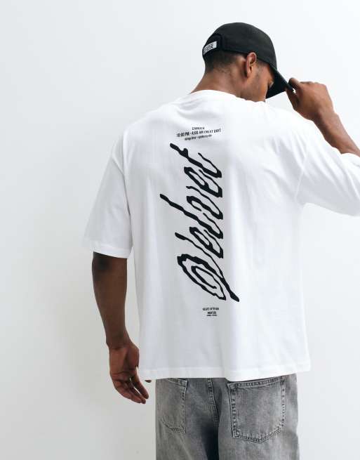 ASOS DESIGN - T-Shirt oversize bianca con scritta, 4 di 5
