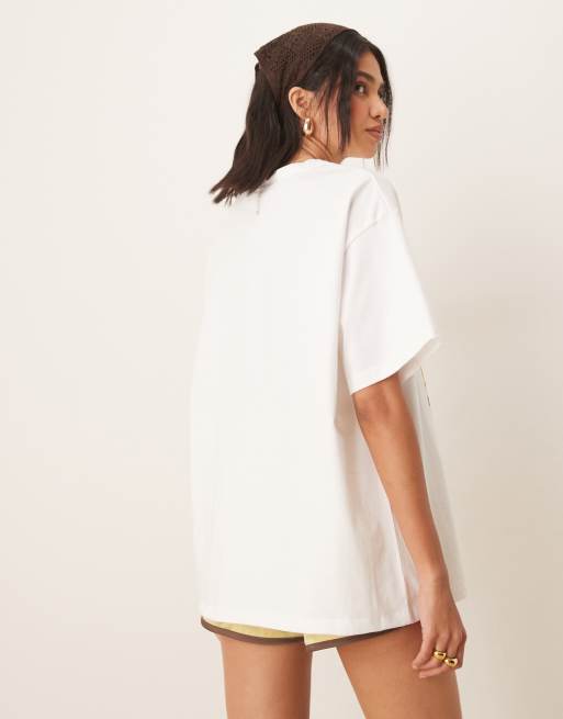 ASOS DESIGN - T-shirt oversize bianca con stampa di Cuba, 3 di 4