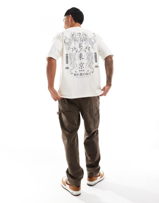 ASOS DESIGN - T-shirt oversize bianca con stampa di souvenir sul retro, 3 di 4