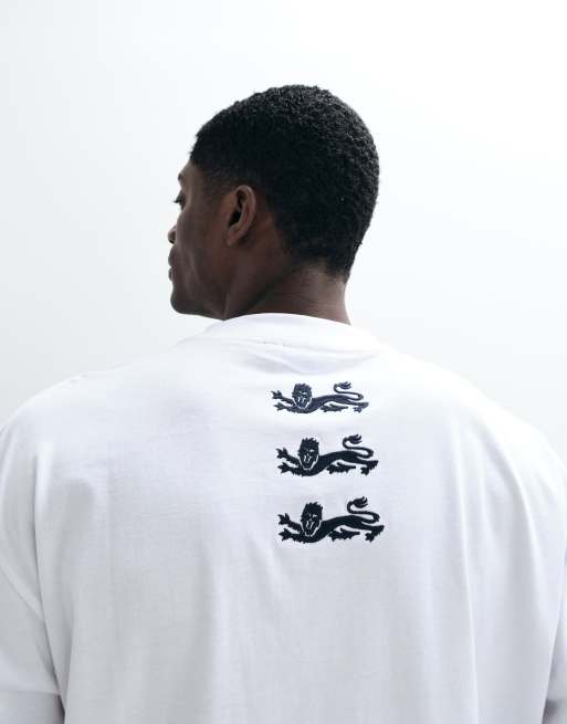 ASOS DESIGN - T-shirt oversize bianca con stampa FA World Cup England, 2 di 5