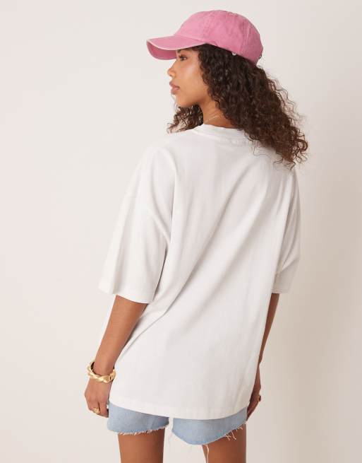 ASOS DESIGN - T-shirt oversize bianca con stampa grafica della Thailandia, 4 di 4