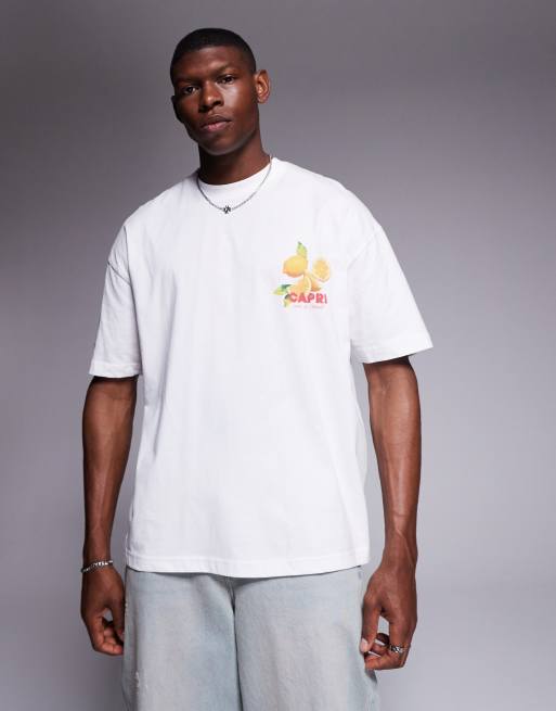 ASOS DESIGN - T-shirt oversize bianca con stampa grafica ispirata all'estate, 3 di 4