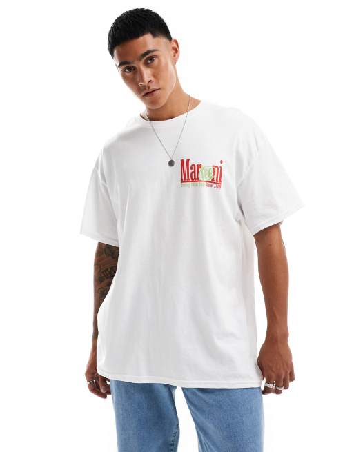 ASOS DESIGN - T-shirt oversize bianca con stampa Martini sul retro, 2 di 4
