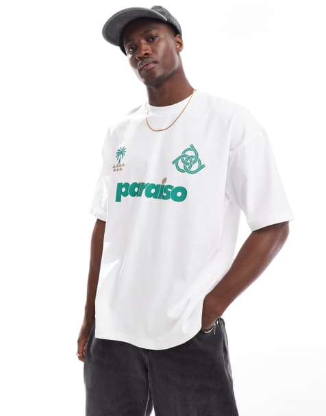 ASOS DESIGN - T-shirt oversize bianca con stampa "Paraiso" sul davanti - view 1