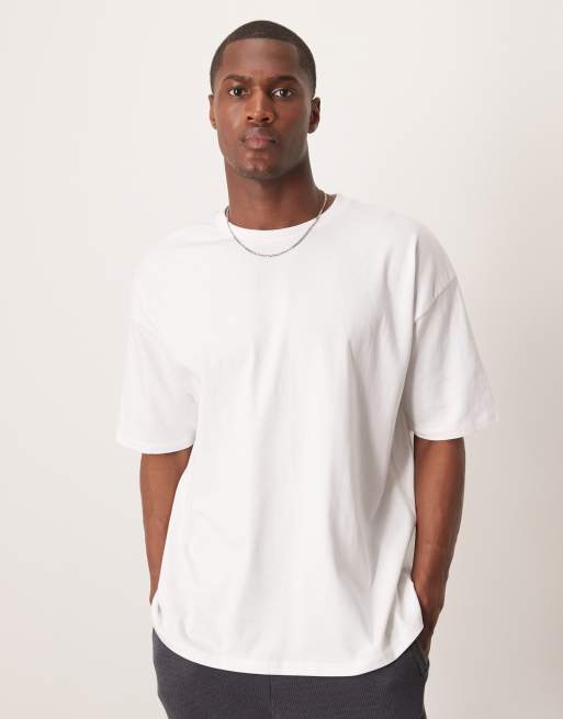 ASOS DESIGN - T-shirt oversize bianca con stampa scenica, 3 di 4