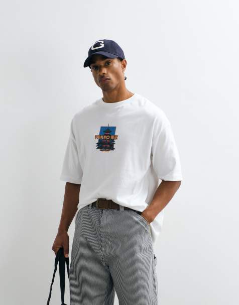 ASOS DESIGN - T-shirt oversize bianca con stampa sul davanti - view 1