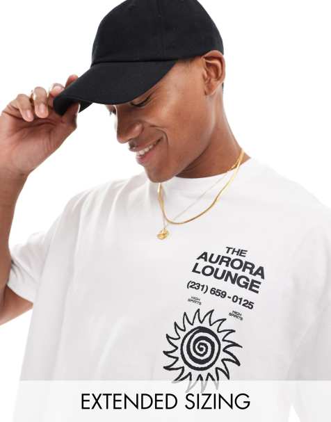 ASOS DESIGN - T-shirt oversize bianca con stampa sul petto - view 1