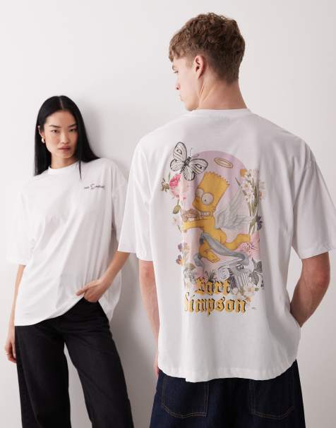 ASOS DESIGN - T-shirt oversize bianca con stampa The Simpsons - view 1