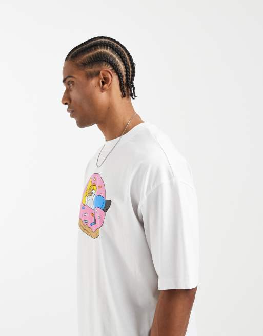 ASOS DESIGN - T-shirt oversize bianca con stampa The Simpsons, 5 di 5