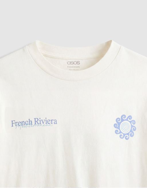 ASOS DESIGN - T-shirt oversize bianco sporco con grafica floreale, 8 di 9