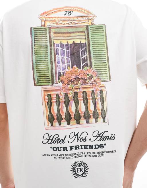 ASOS DESIGN - T-shirt oversize bianco sporco con scritta sul retro, 3 di 4