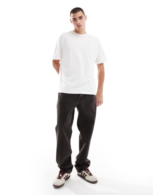 ASOS DESIGN - T-shirt oversize bianco sporco con scritta sul retro, 4 di 4