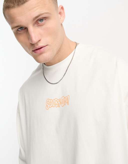 ASOS DESIGN - T-shirt oversize bianco sporco con stampa di Scooby Doo, 4 di 4