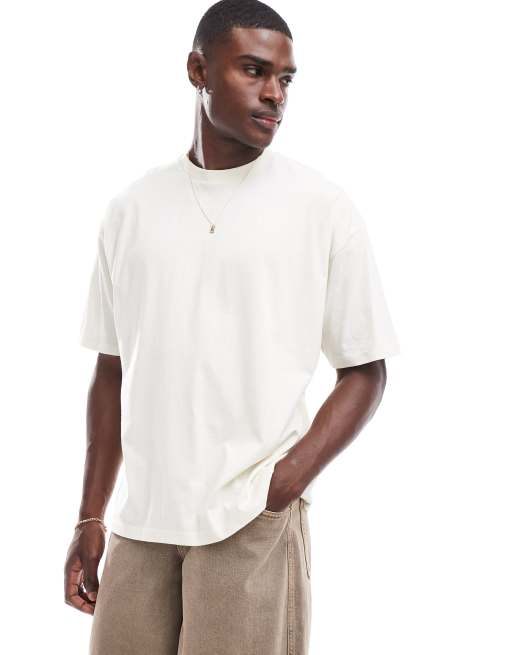ASOS DESIGN - T-shirt oversize bianco sporco con stampa sul retro, 3 di 4