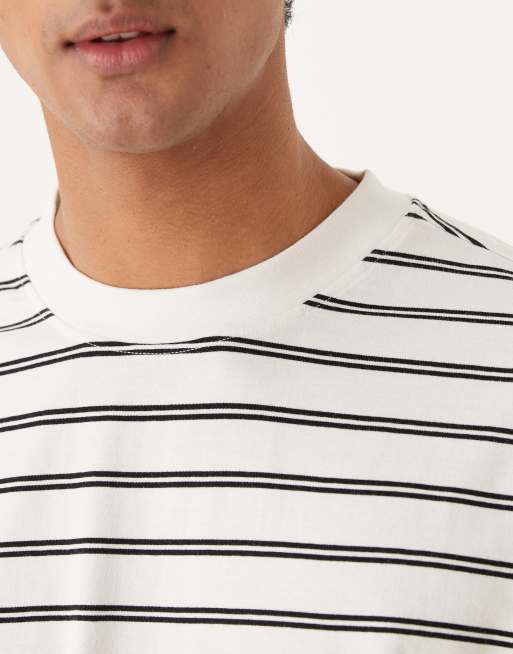 ASOS DESIGN - T-shirt oversize bianco sporco e nera a righe, 5 di 5